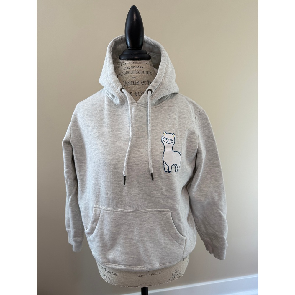 Original Favorites‎ Women's "Happy Alpaca" Gray Hoodie Size S